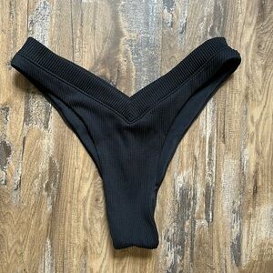 One One Black Ribbed Bikini Bottoms